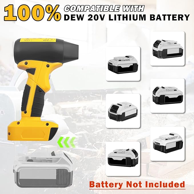 Mini Jet Blower Portable Violent Turbo Fan for Dewalt 20V Battery, 4-Speed Wireless High Speed Fan, for Computer Key Board Cleaning,Hair Drying,Camping,Outdoors,Car (No Battery)