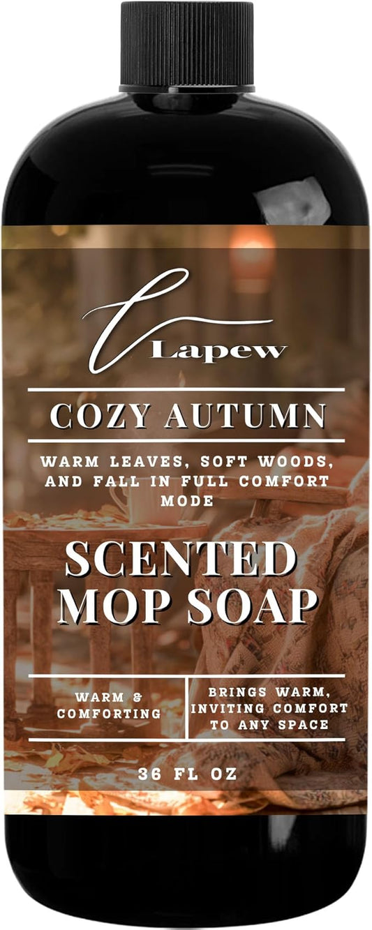 Lapew Cozy Autumn Scented Mop Soap - Luxury Floor Cleaner Concentrate for Mopping Tile, Laminate, Vinyl & Hardwood | Streak-Free, Low-Foam | 36 oz