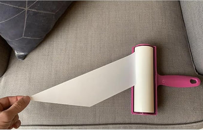 Large Lint Roller 6.3" with Extra Refill -120 Sticky Sheets, Protective Cover Design, Big Lint Roller for Pet Hair, Furniture, Bed, Couch, Floor & More