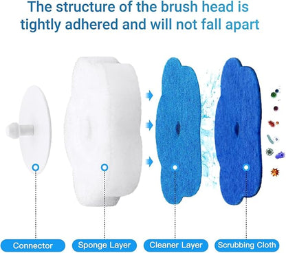 Topo Bear Disposable Toilet Brush Holder Set Toilet Wand (Pack of 2) Toilet Cleaner Scrubber with 24 Refills