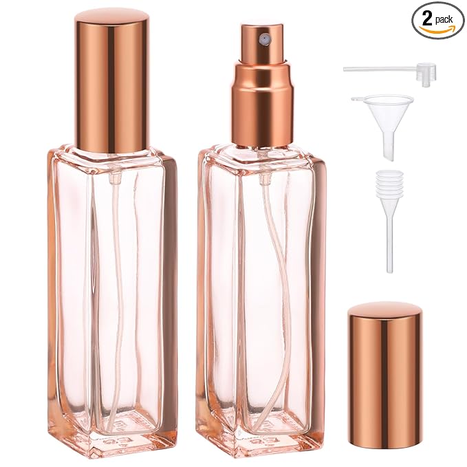 Segbeauty Travel Perfume Atomizer Refillable, 2 Pack 20ml Portable Refill Bottles, Travel Size Refill Bottle Empty Glass Sprayer Cologne Fragrance Spray Bottle Small Liquid Dispenser