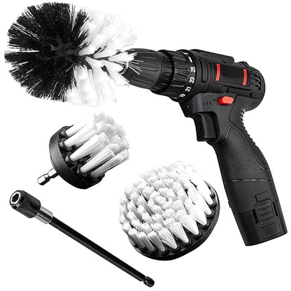 Drill Brush Attachment Kit, 3-Piece Cleaning Set for Bathtubs, Showers, Tiles, Carpets, and More
