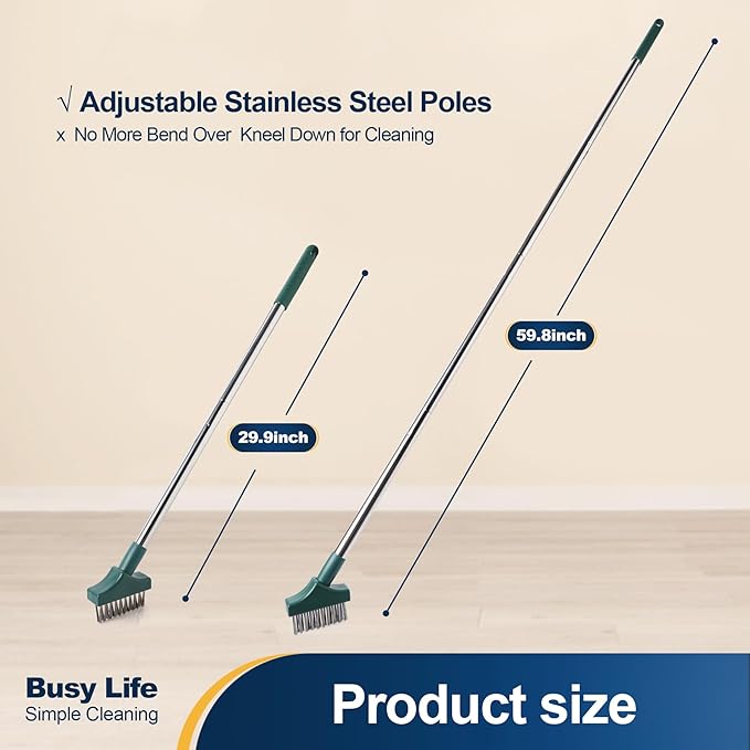 Yocada Moss Remover - Crevice Cleaning Tool, Moss Brush, Wire Metal Brush, Deck Cleaner, Crack & Patio Remover for Pavement, Sidewalk, Patio Stone, Driveway, Deck - 59.8'