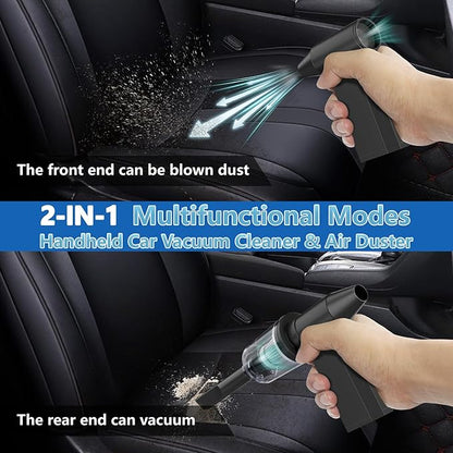 Compressed Air Duster and Vacuum, 2 in 1 210,000RPM Cordless Air Duster, 4-Gear Adjustable Mini Blower, Electric Air Duster for PC, Keyboard, Car, Home, Outdoors, Top Choice for Valentine's Day Gifts