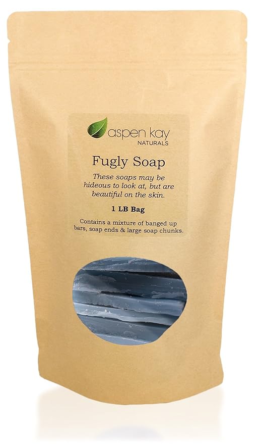 Aspen Kay Naturals - 1 Pound Bag of Fugly Soap, a Mixture of Dented & Imperfect Soap Bars, Soap Ends & Chunks. Natural & Organic Ingredients. (Arnica & Mint)