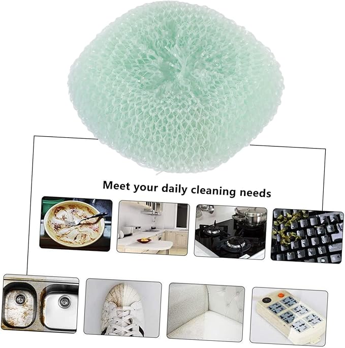 minkissy 12PCS Household Scouring Balls for Kitchen Cleaning Washing Pot Scrubber Balls Versatile Dish and Pan Washing Tools Material Random Colors for Daily Use