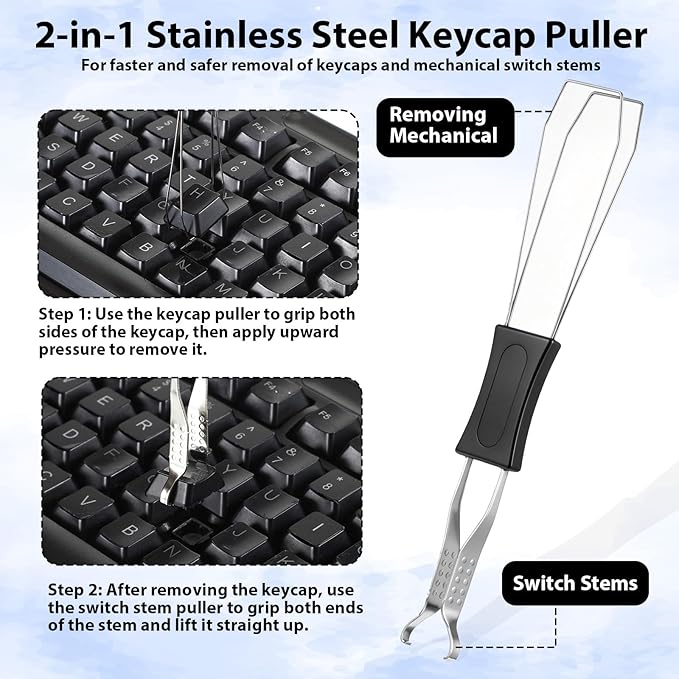 8 Pcs Keyboard Cleaning Kit with Keycap Puller & Switch Puller Mini Dust Cleaning Brushes Air Blower Anti-Static Brush Small Mechanical Keyboard Cleaner for Computer Motherboard Camera