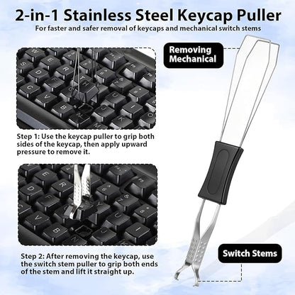 8 Pcs Keyboard Cleaning Kit with Keycap Puller & Switch Puller Mini Dust Cleaning Brushes Air Blower Anti-Static Brush Small Mechanical Keyboard Cleaner for Computer Motherboard Camera