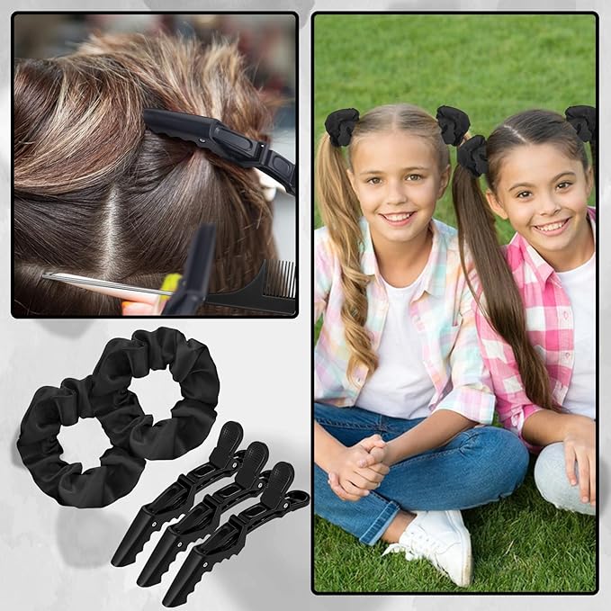 15 Pcs Slick Back Hair Brush Set, Bristle Comb with Spray Bottle,Hair Clip,Edge Brush for Women, Men (Black)