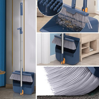 Broom and Dustpan Set 180° Rotatable Magic Outdoor Broom Standing Storage Buckle Type Brooms for Sweeping Indoor Hand Brooms for Home & Kitchen, Household Cleaning Tool Home Essentials Cute Stuff