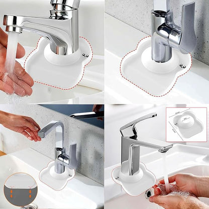 Silicone Faucet Mat for Kitchen Tap Compact Sink Splash Guard Protectors Behind Draining,Clear 2PCS