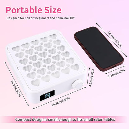 BQAN Nail Dust Collector with 4200RPM Fan - Portable Nail Vacuum Cleaner with Reusable Filter for Acrylic Gel Nail Dust, Professional Nail Tech & Home Manicure Tool (White)