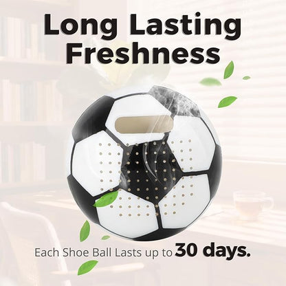 Knixmax Shoe Deodorizer Balls Strong, Odor Eliminator for Sneaker Gym Bag Closet Locker, Work Boot Drawer Freshener, Unpleasant Smell Remover Ball for Men Women Teens, 6 Packs Fresh Linen Soccer