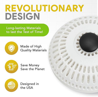 ShowerShroom Stealth Shower Hair Drain Catcher - Hair Stopper for Shower Drain, Bathtub, and Bathroom Sink, Will Not Impede Water Flow, Bathtub Hair Catcher for Drain with No Installation Required