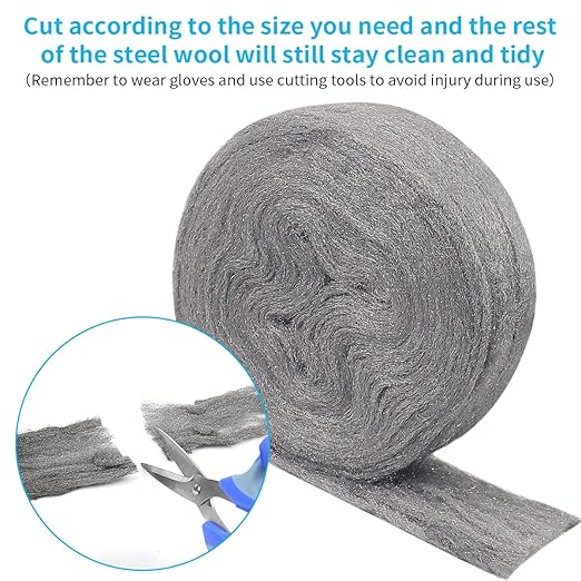 Steel Wool Roll, 20FT Flexible Stainless Steel Wool Rolls Interstice Hole Filler, Barrier Wire Mesh Hole Fill Fabric, Control Gap Filter Keep Animals Away from Holes for House Garage