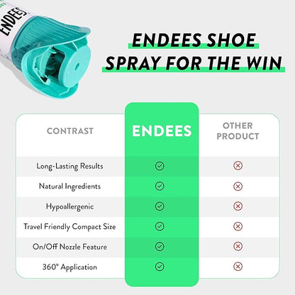 Endees UpFresh 360° Shoe Deodorizer Spray – 3 x 3.38 Fl Ozl I Foot Odor Eliminator Shoe Spray for Smelly Shoes, Feet, Sneakers, Boots, and Gym Bags, Stinky Smell Elimination Deodorant, Travel Size
