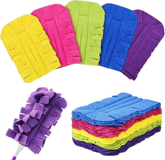 Duster Refill Compatible with Swiffer Hand, 18Pcs Reusable Duster Pads for Swiffer, 360° Heavy Duty Fleece Duster Refills Washable for Cleaning Ceiling Fan Window Kitchen
