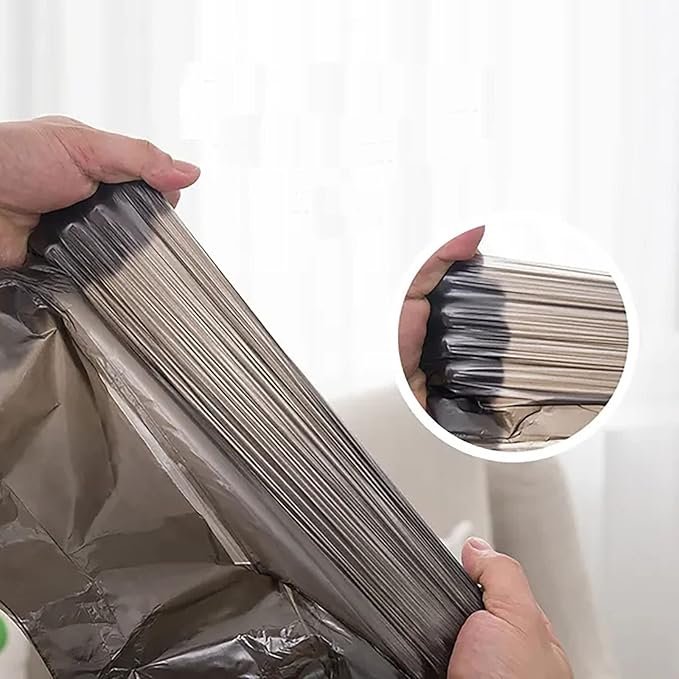 4 GALLON Bathroom Trash Bags Black, 10 Rolls/200 Counts Small HANDLES Garbage Bags for Office, Bathroom Wastebasket Waste Bin Black Portable Rubbish Bags (Black 200 Counts)