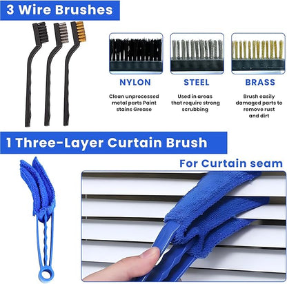 15 Pcs Car Cleaning Kit, Car Detailing Wash Brush Set, Auto Interior External Wash Cleaning Set for Car Motorcycle Bike Wheels, Engine, Emblems, Air Vents, Dashboard, Leather