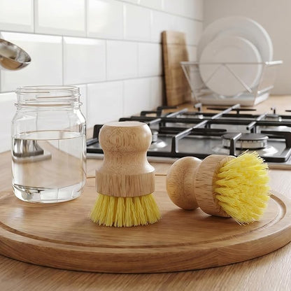 20 Pcs Bamboo Dish Scrub Brushes, Wooden Kitchen Dish Brushes Plastic Bristle Scrubber for Pots, Pans, Bowls, Dishes Cleaning