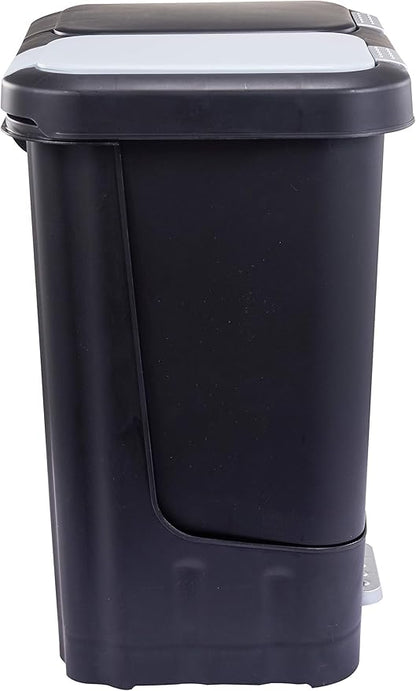 Step N' Sort 2 x 5.5 Gallon, Dual Trash and Recycling Bin with Slow Close Lid,Black,40 Liter,SNS402-B