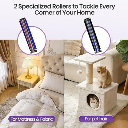 Xlife Mattress Vacuum, Bed Vacuum Cleaner with 2 Roller Brushes for Pet Hair, 253.7nm UV-C Light, 140F° Heating, 550W 16KPA Suction, HEPA Filter Couch Vauum for Bed, Sofa, Pillow, Baby Crib (Corded