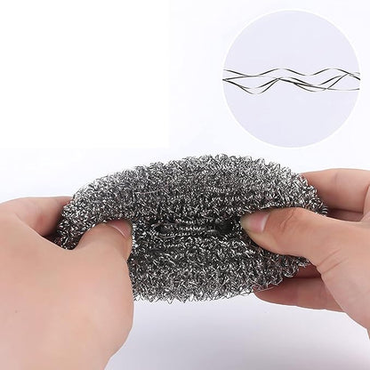 24 Pack Stainless Steel Scourers Sponges,Steel Wool scrubbers for stoves, pots, Cooker Hoods, etc. That are Difficult to Clean (24 Pack-Medium 20 Gram)