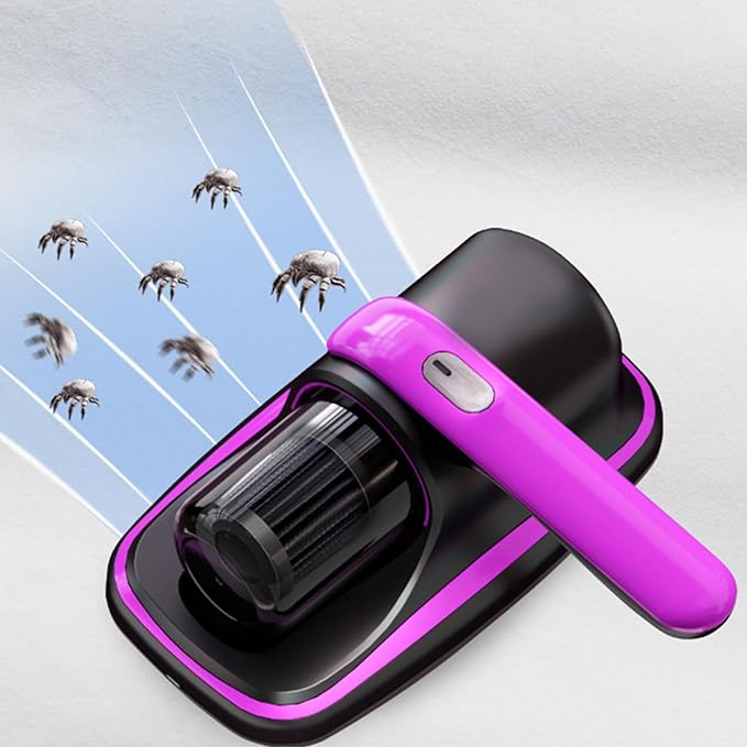 Bed Vacuum Cordless - Portable UV Bed Cleaning Vacuum, Roller Brush Duster | for Sofa Mattress, Removable Filter System, Lightweight Home Cleaning Tool for Dust and