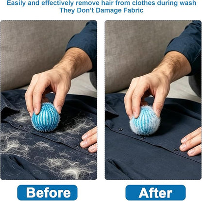 12Pcs Pet Hair Remover for Laundry - 2 inch Large Ball Lint Traps for Washing/Dryer Machine,Effective Cat Dog Laundry Pet Hair Catcher for Clothes,Sheets,Towels,Not Damage Fabric