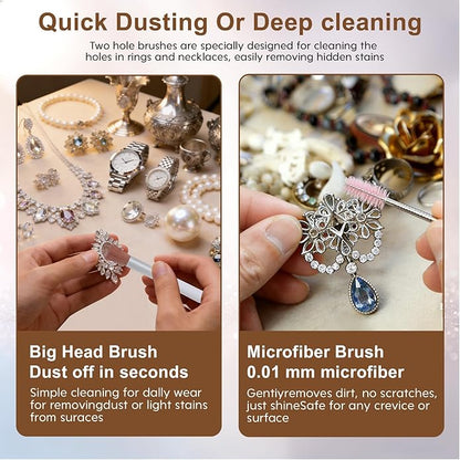 Zebrabox Jewelry Cleaning Kit, 24 Pcs Jewelry Cleaning Brush & Watch Cleaning Brush Set, Jewelry Polishing Kit for All Jewelry Ring Gold Diamond Silver,Decontamination and Care Tools