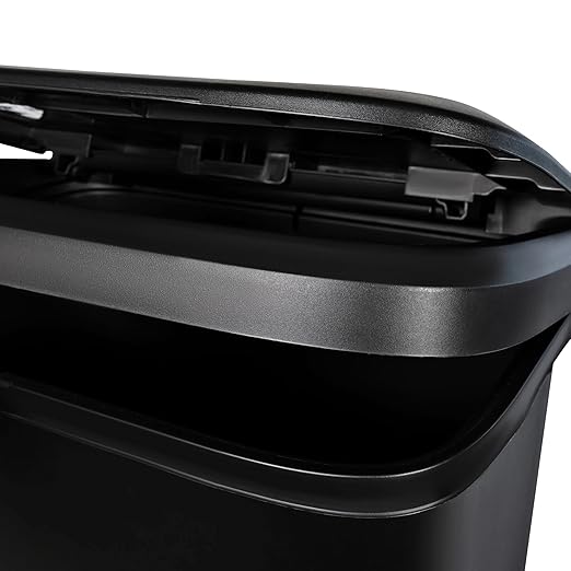 Oversized Dual-Compartment Trash Can - 20.4 Gal Plastic Kitchen/Garage Bin (Black)