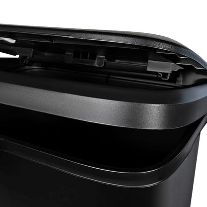 Oversized Dual-Compartment Trash Can - 20.4 Gal Plastic Kitchen/Garage Bin (Black)
