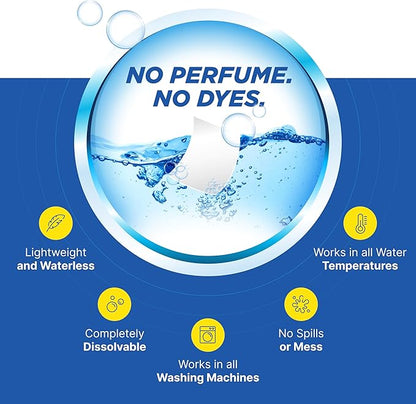 Carbona Laundry Detergent Sheets | Eco-Friendly Washing Detergent | Up to 50 Loads (25 Sheets) | Stain Remover | No Perfume or Dyes | Free & Clear