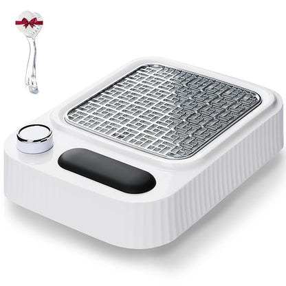 Nail Dust Collector with Reusable Filter for Acrylic Gel Nails, Vacuum Fan Dust Collector for Beginner, Adjustable Nail Vacuum Suction Fan for Manicure Pedicure at Salon or Home