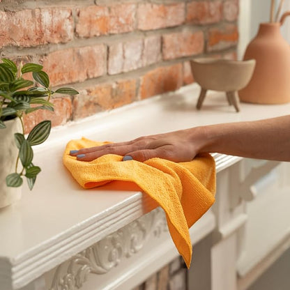 S&T INC. 50 Pack Microfiber Cleaning Cloth, Bulk Towels for Home, Reusable Microfiber Towels for Cars, Cleaning Rags, Assorted, 11.5 Inches x 11.5 Inches, 50 Count