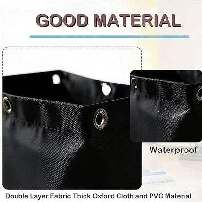 High Capacity Replacement Janitorial Cart Bag, Waterproof, Thickened Housekeeping Cart Cleaning Bag, 16 x 11 x 27 Inches