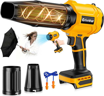 Cordless Leaf Blower Compatible for Dewalt 20V Battery - Brushed Motor(Tool Only), 30,000 RPM Variable Speed Mini Garden Blowers with LED + 2 Nozzles, for Leaves, Dust, Driveway, Patio, Lawn, Deck