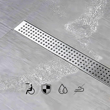 SaniteModar Linear Shower Drain, Shower Drain 54 inch with Removable Grate,Brushed 304 Stainless Steel Shower Drain Include Hair Strainer,Adjustable Leveling Feet