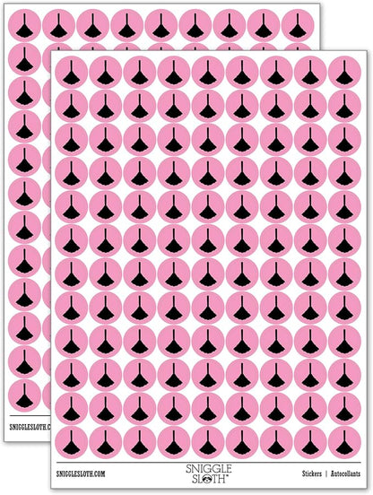 Feather Duster Cleaning 200+ Round Stickers - Gloss Finish - 0.50" Size - Light Pink