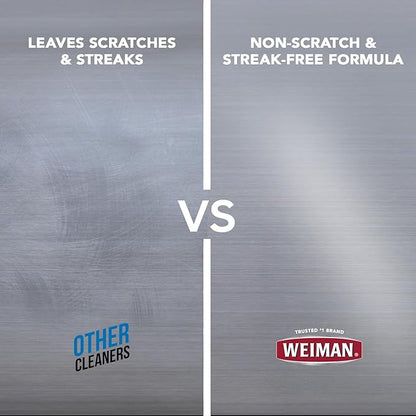 Weiman Stainless Steel Cleaner & Polish, 6 Pack, Anti Fingerprint Spray, Water Spots & Grease, No Streaks or Residue, Safe for Metal Polish, Chrome, Appliances, Fridge, Sinks & Grills