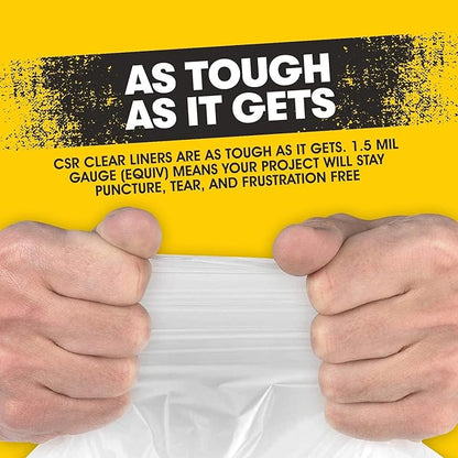 Aluf Plastics 44 Gallon 1.5 MIL (eq) Clear Heavy Duty Garbage Bags - 37" x 48" - Pack of 400 - for Industrial, Recycling, Storage, & Outdoor