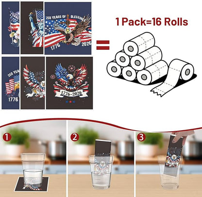 Swedish Dishcloths for Kitchen, 6PCS 250 Anniversary Swedish Dish Cloths Gift, Patriotic 1776-2026 Reusable Absorbent Dish Towel for Home Cleaning(7.8 X 7 Inches)