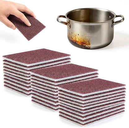 Carborundum Sponge Pads, Heavy Duty Scouring Sponges for Stainless Steel Pans, Reusable Cleaning Scrub Pads, Removes Grease Stains, Kitchen Dish Cleaning Tools (30)