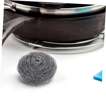 Happyyami 6Pcs Metal Scrubber Pot Cleaning Balls for Heavy Duty Grease Dirt Removal for Kitchen Outdoor Cleaning Tasks