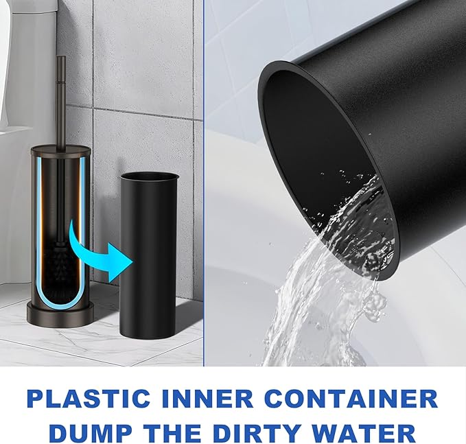 Toilet Brush and Holder Set: 304 Stainless Steel