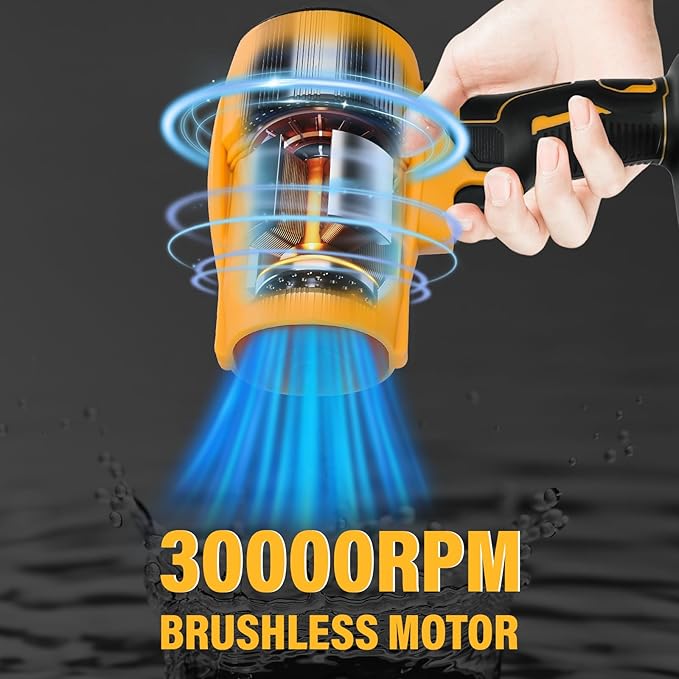 Cordless Leaf Blower for Dewalt 20v Battery, Brushless Dust Blower,30000 RPM Mini Dry Blowers Fan, Handheld Electric Dust Blowers for Home Cleaning, Car, Outdoor(Tool Only)
