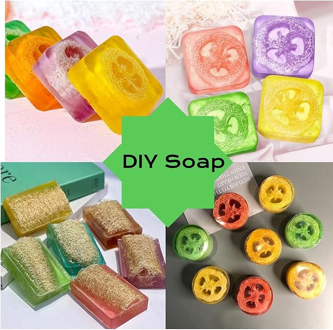 4PCK(12''-14'') Natural Organic Loofah Sponges - Large Exfoliating Shower Bath Luffa for SPA Beauty and Radiant Skin
