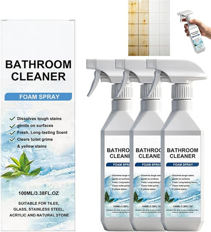 Scale Remover Bathroom Cleaner,Bathroom Descaler Foam Cleaner Spray,Fast-Acting Limescale Cleaner,Tiles, Glass, Stainless, Steel, Sinks (3pcs)