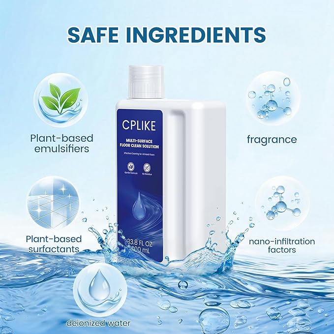 CPLIKE Floor Cleaning Solution Compatible with Dreame All Wet Dry Vacuum Cleaners & Robot Vacuums, Multi-Surface Floor Cleaner for Dreame Vacuum and Mop, 33.8 fl oz