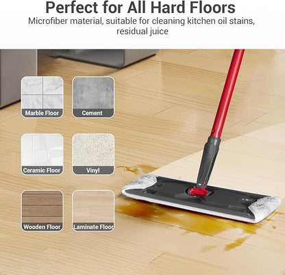 10 Pack H2prO Mop Pads,Compatible with O Cedar H2prO Flat Mop System Universal Mop Pads Mop Head Refills Washable Wet Mop,Replacment for Vileda H2prO Size Mops 15.94'' x 4.33''
